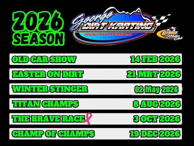 George Motor Club 2026 Season – Dirt Karting 20 apr